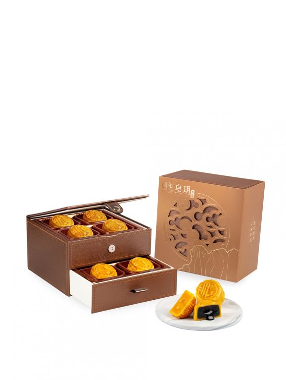 【香港皇玥】 2022 經典流心雙輝月餅(8入) (流心奶黃*4/流心芝麻*4) 