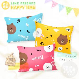 贈品-午安童枕45x33cm-LINE FRIENDS HAPPY TIME-粉.黃.藍
